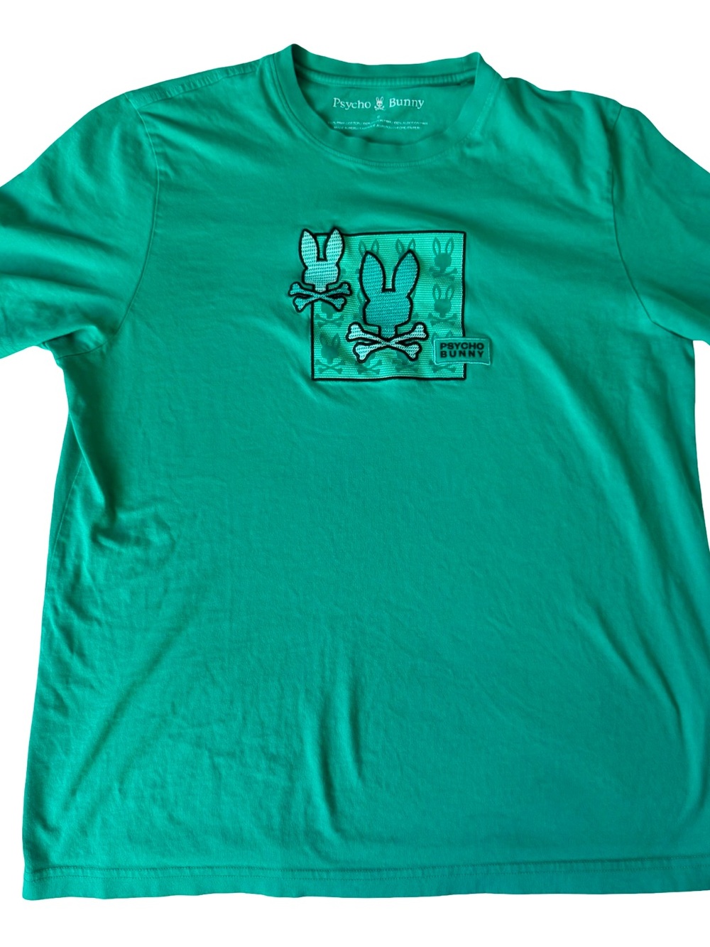 Psycho Bunny Men’s Green Pima Cotton Varen Graphic Short Sleeve Tee Size 6/Large